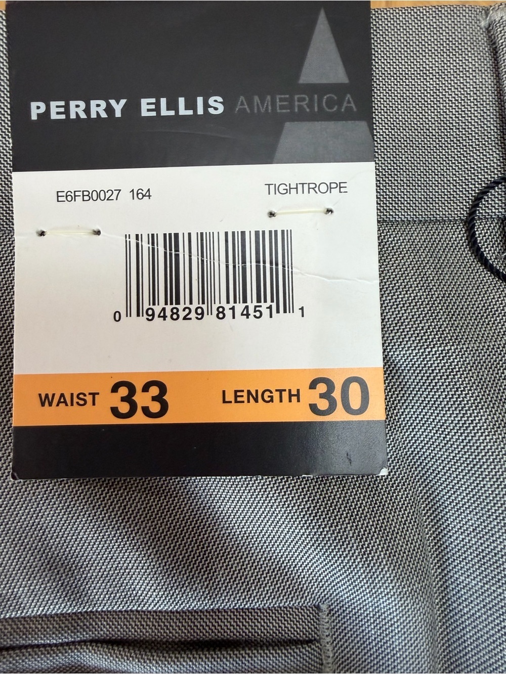 Perry Ellis Light Gray Textured Dress Pants NWT